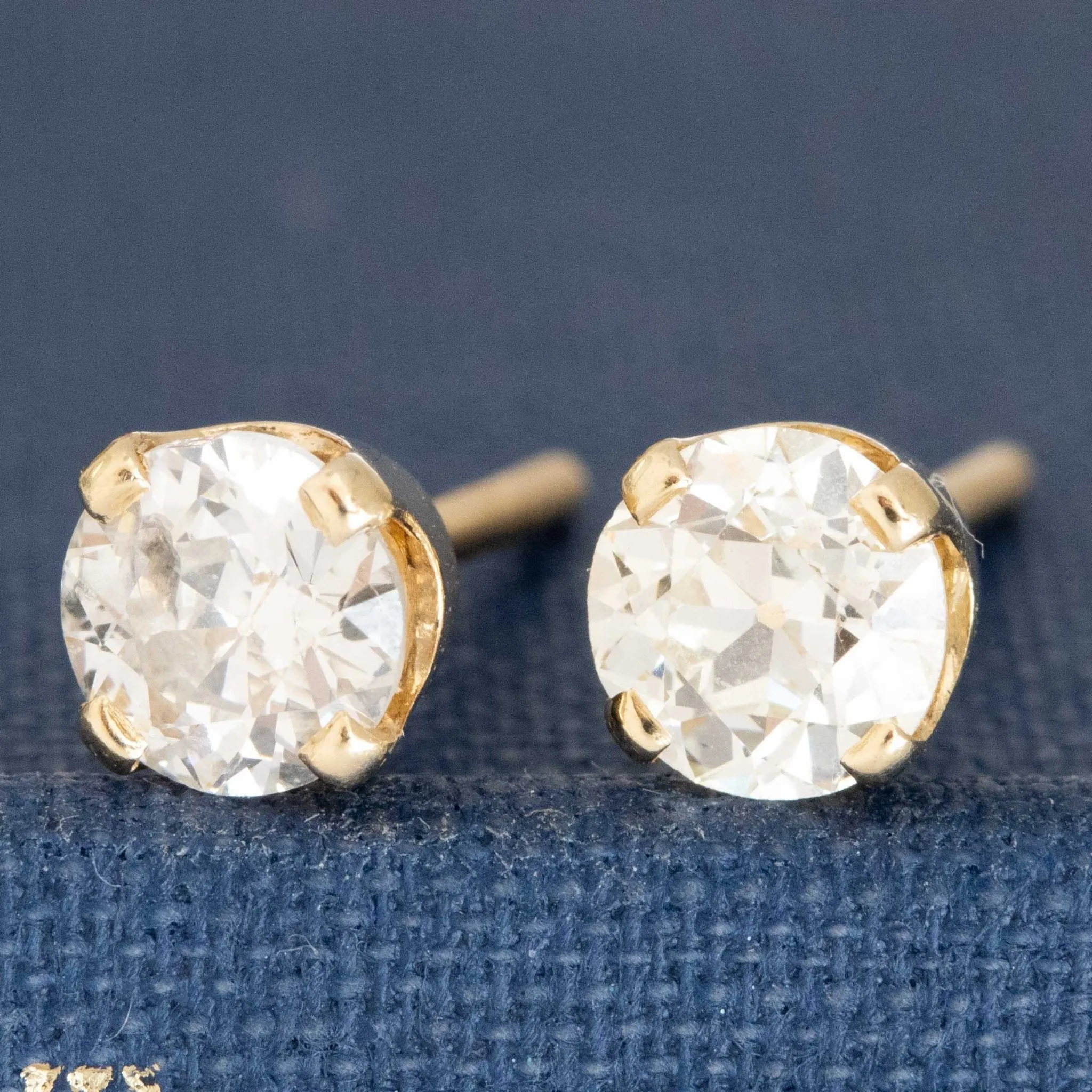 1.14ctw Old European Cut Diamond Stud Earrings