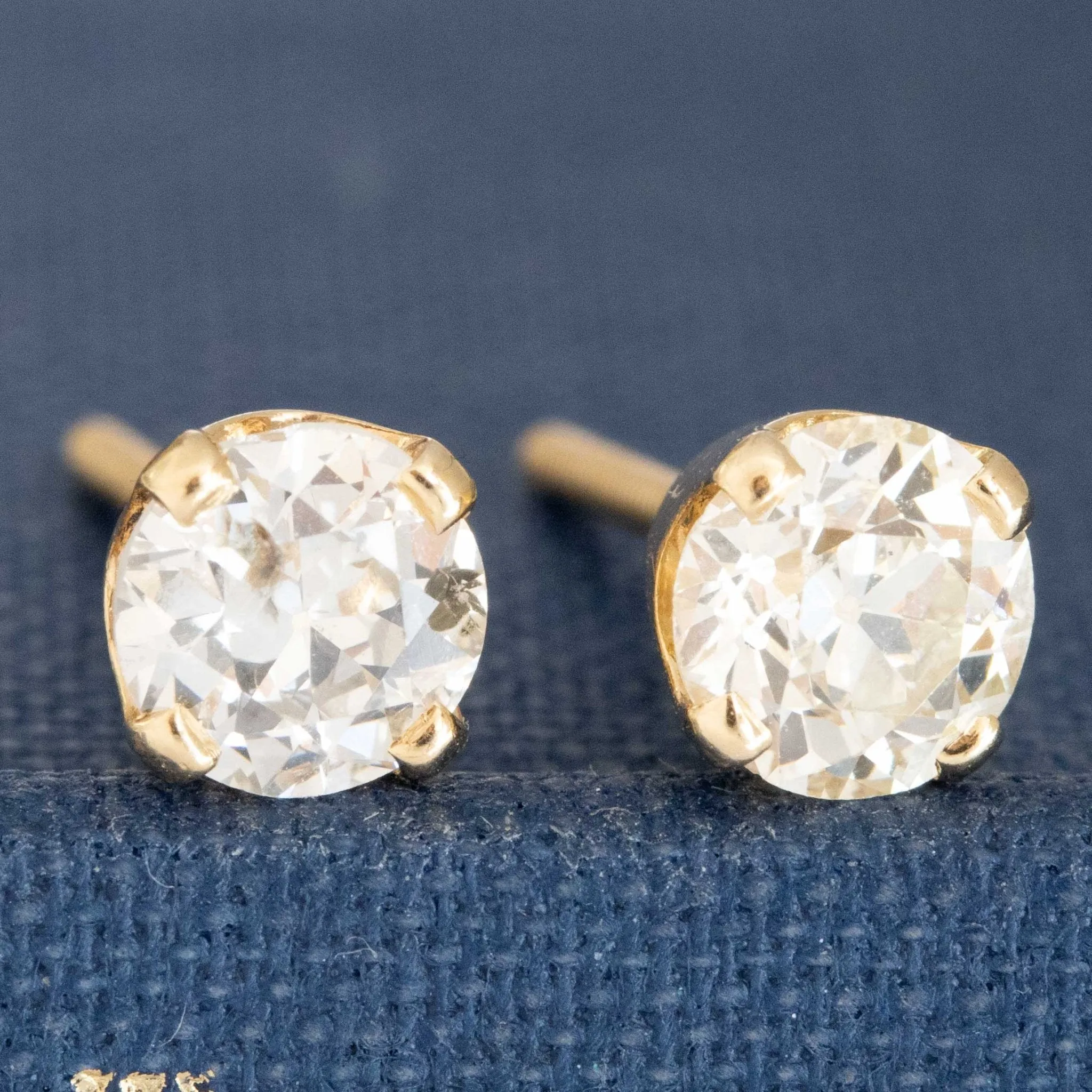 1.14ctw Old European Cut Diamond Stud Earrings
