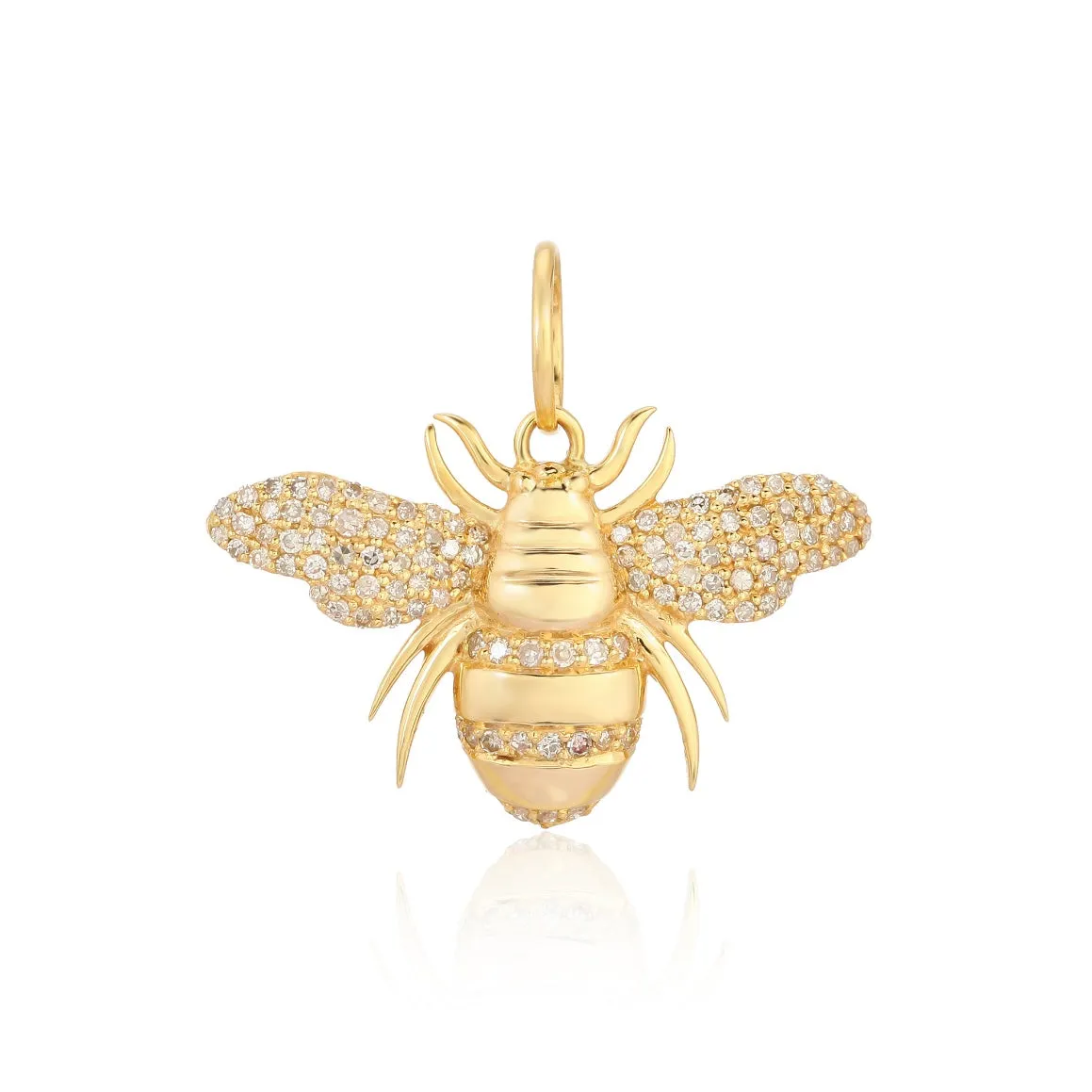 14KT Gold Diamond Bee Charm Pendant