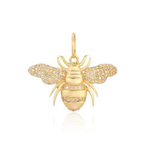 14KT Gold Diamond Bee Charm Pendant