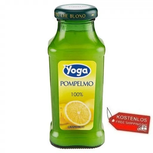 24x Yoga Bar Pompelmo Grapefruit Fruchtsaft Glasflasche 200ml