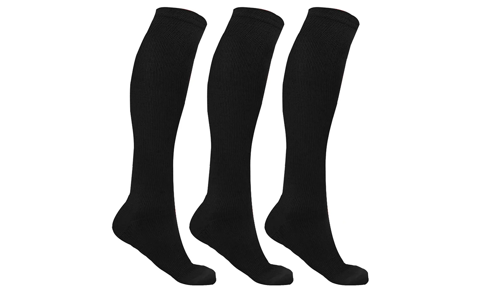 3-Pairs: Elite Comfort Anti Fatigue Everyday Wear Travel Compression Socks