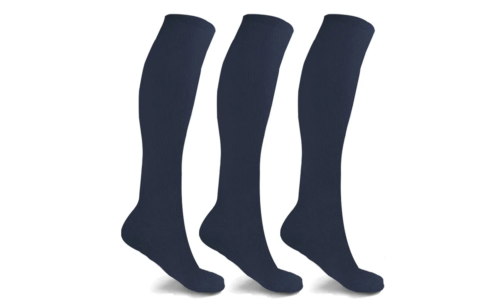 3-Pairs: Elite Comfort Anti Fatigue Everyday Wear Travel Compression Socks