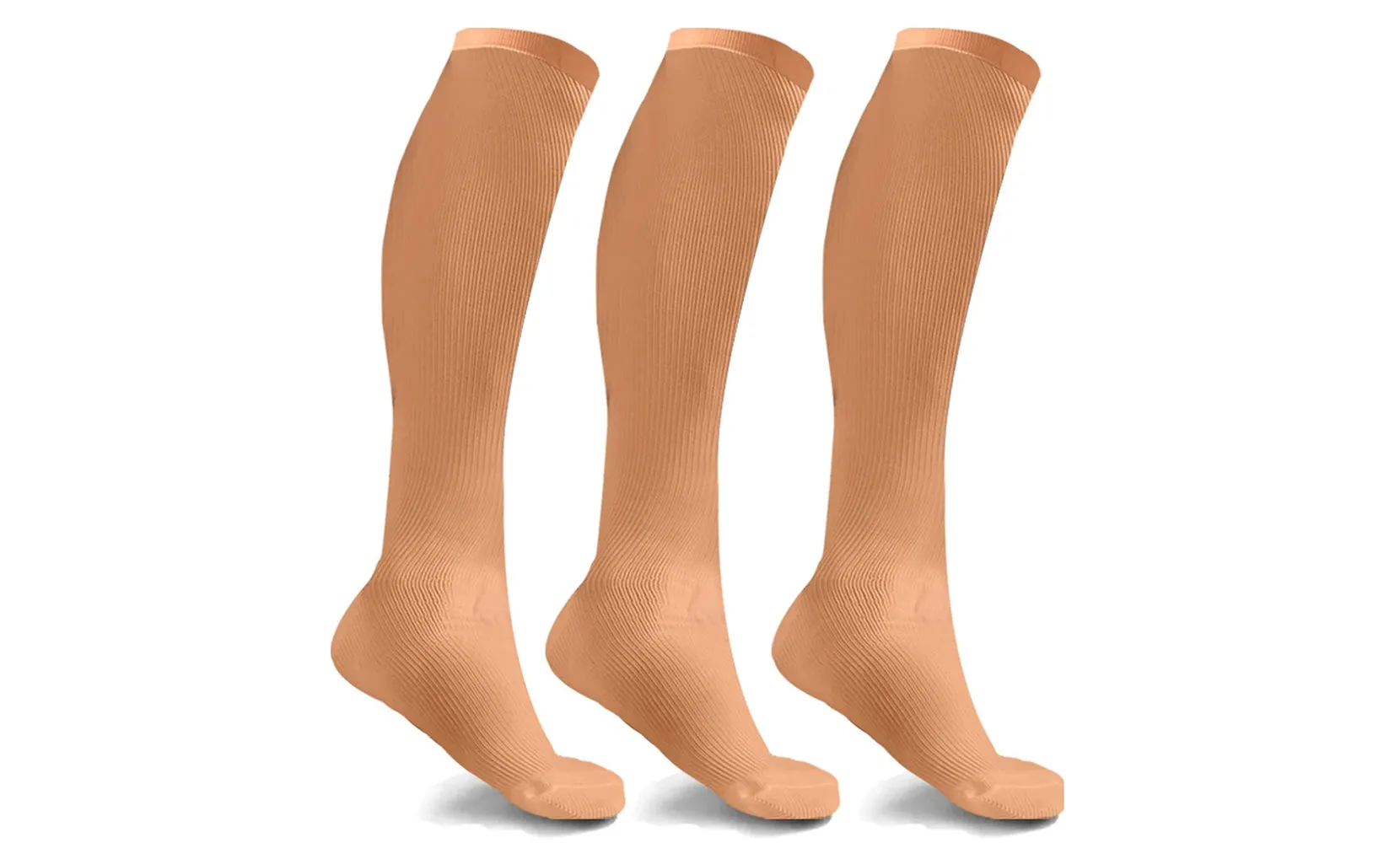 3-Pairs: Elite Comfort Anti Fatigue Everyday Wear Travel Compression Socks