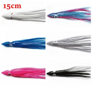 30 X Octopus Squid Skirt Trolling Jig Lure Fishing Tackle 15cm