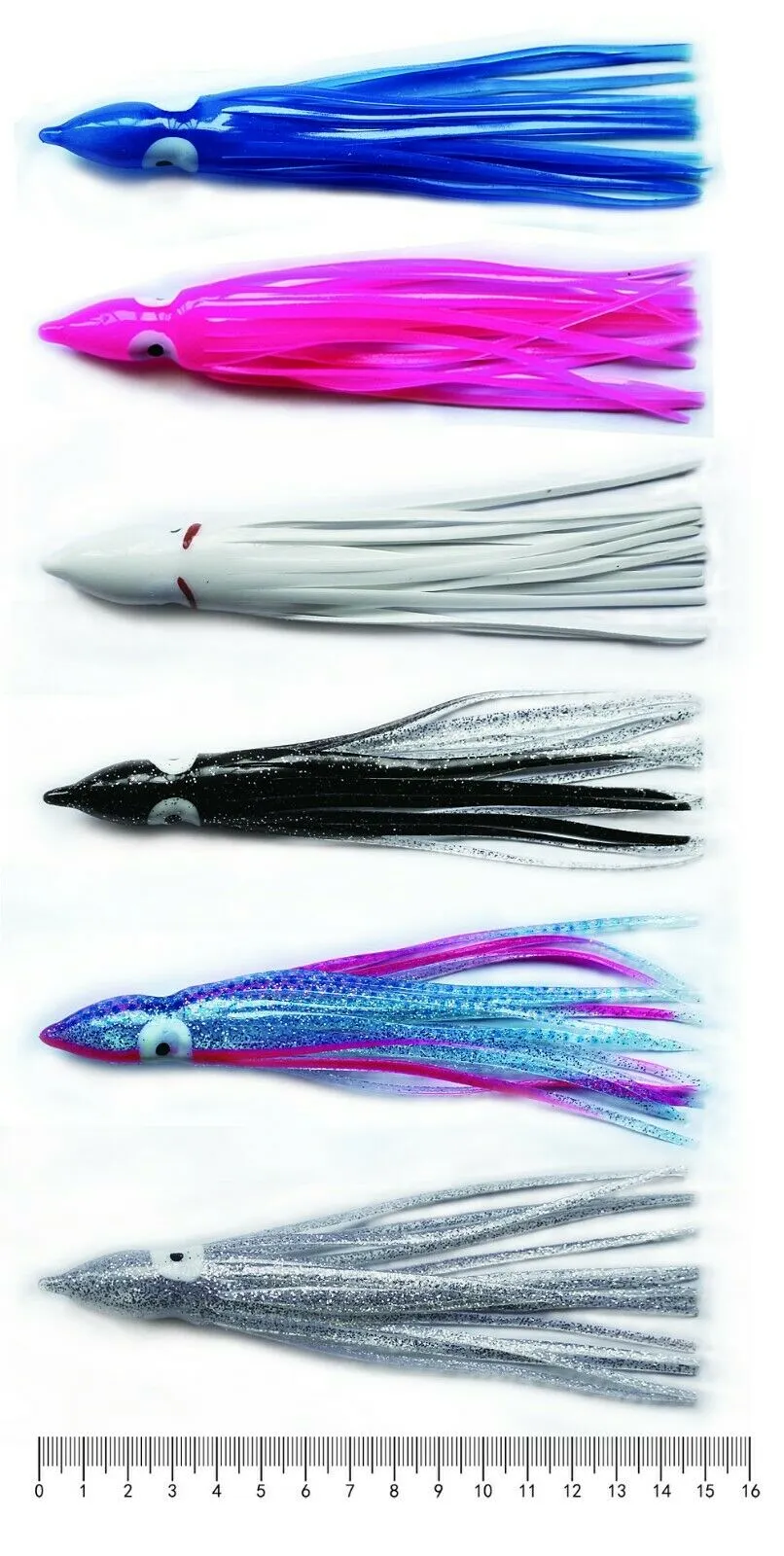 30 X Octopus Squid Skirt Trolling Jig Lure Fishing Tackle 15cm