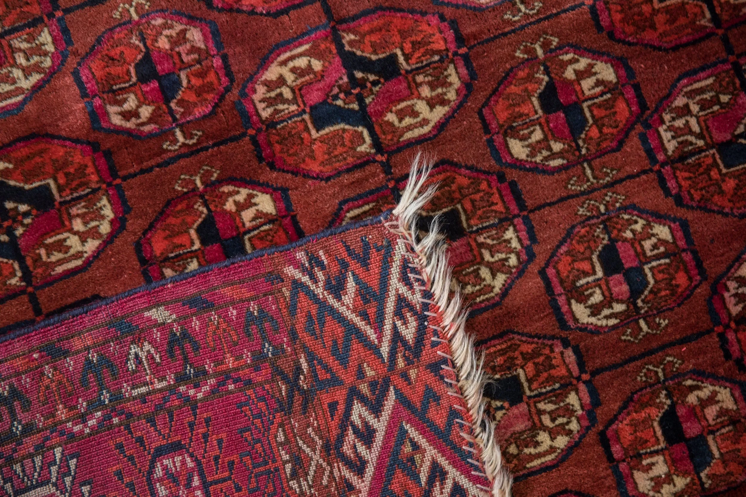 3.5x4 Antique Turkmen Square Rug
