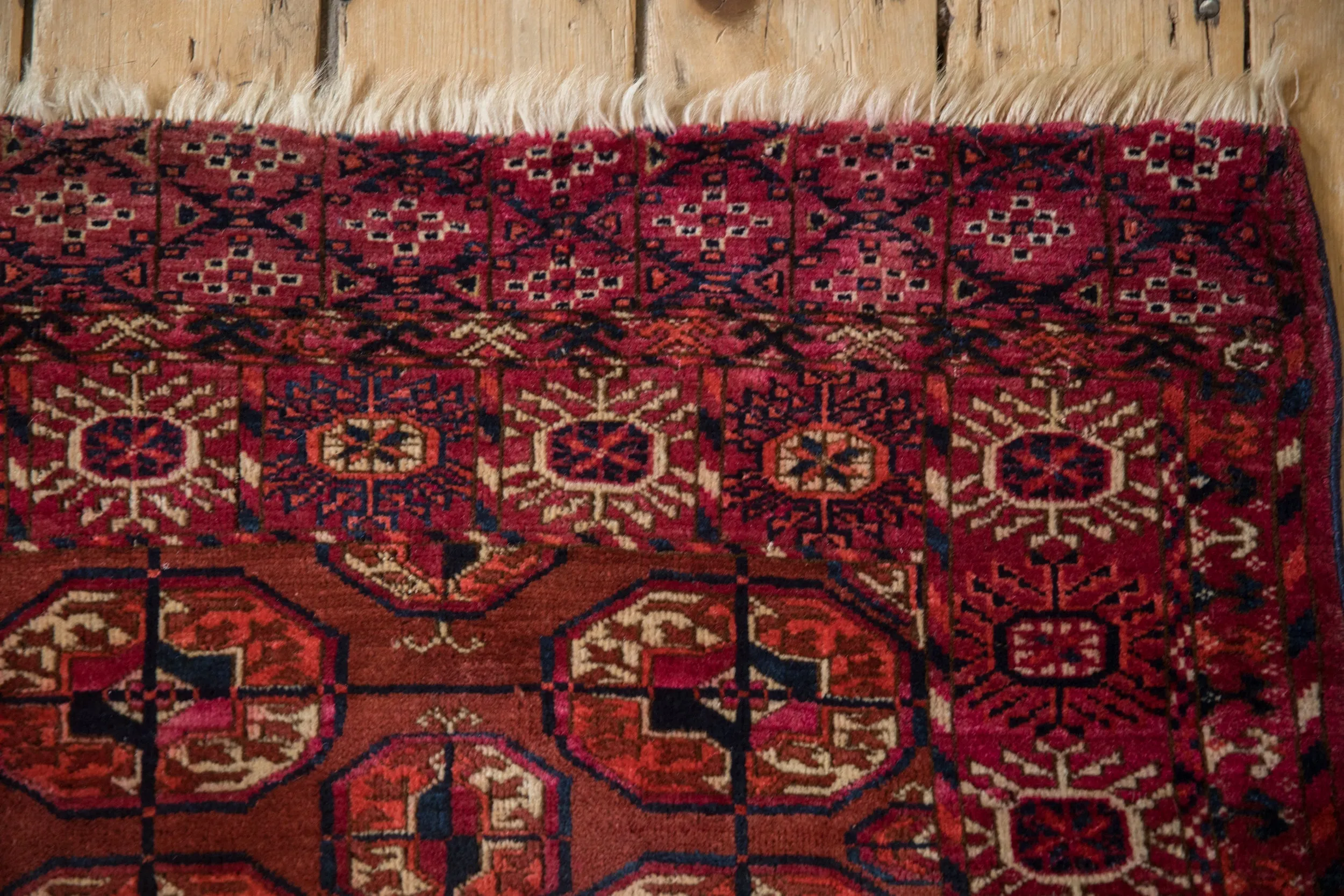 3.5x4 Antique Turkmen Square Rug
