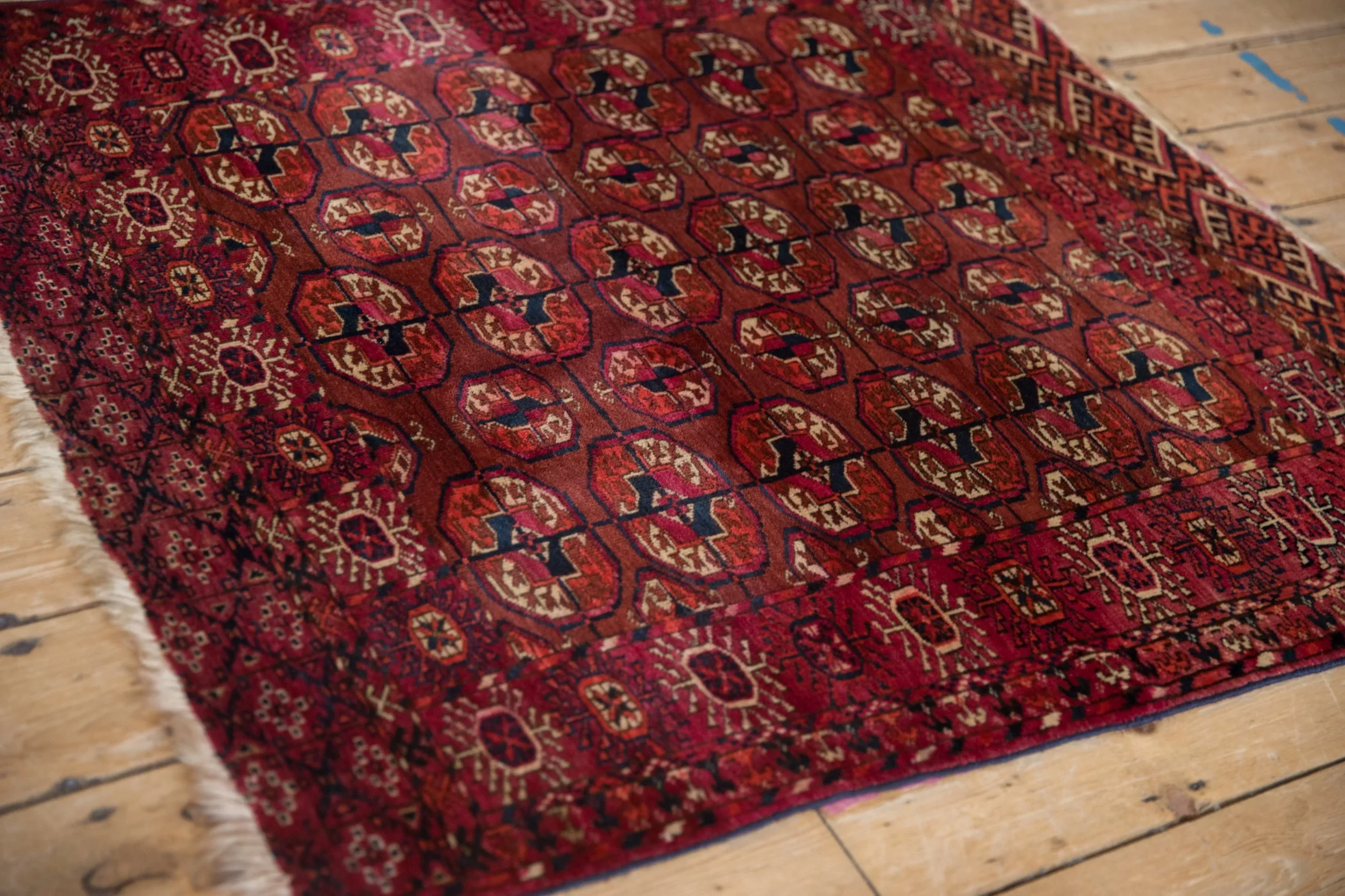 3.5x4 Antique Turkmen Square Rug