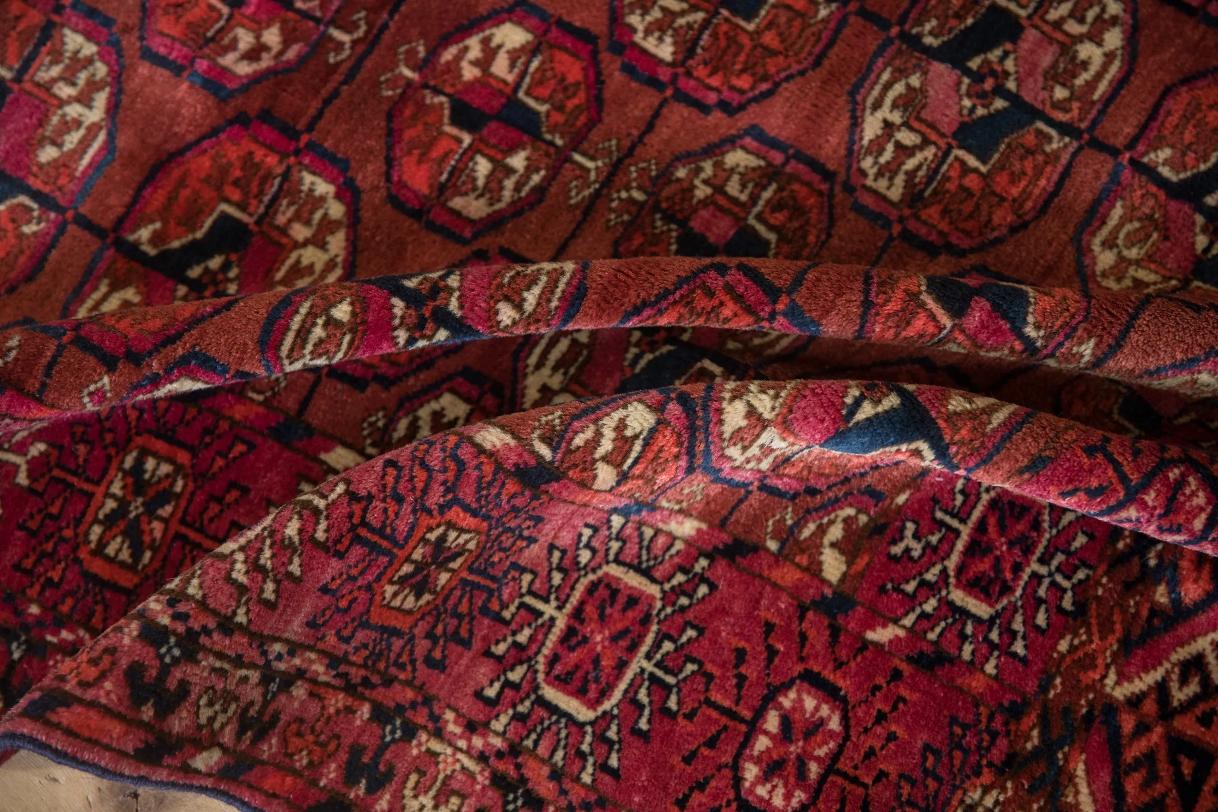 3.5x4 Antique Turkmen Square Rug
