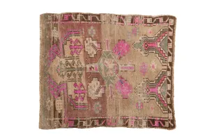 3x3.5 Vintage Distressed Kars Square Rug