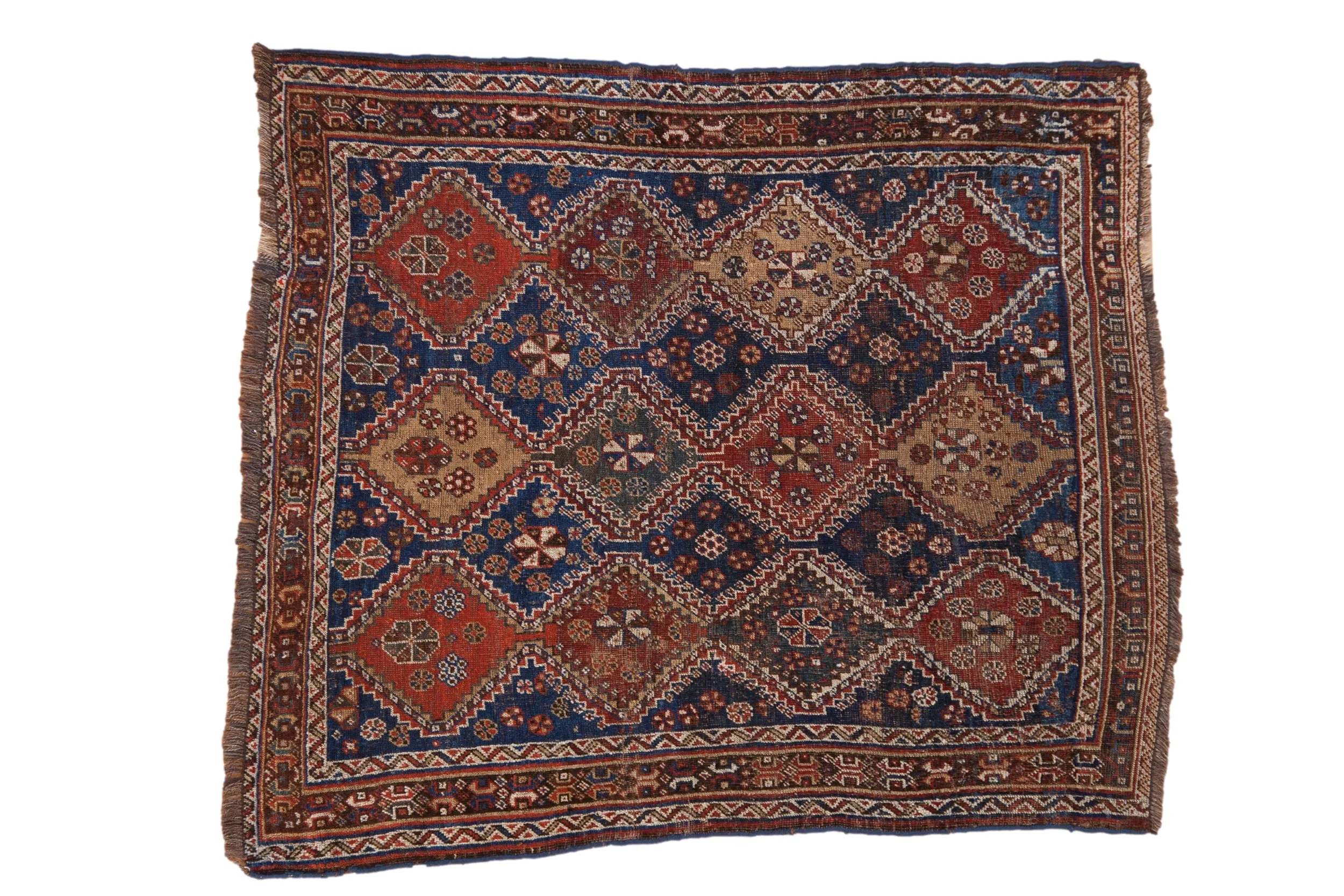 4x4.5 Antique Qashqai Square Rug