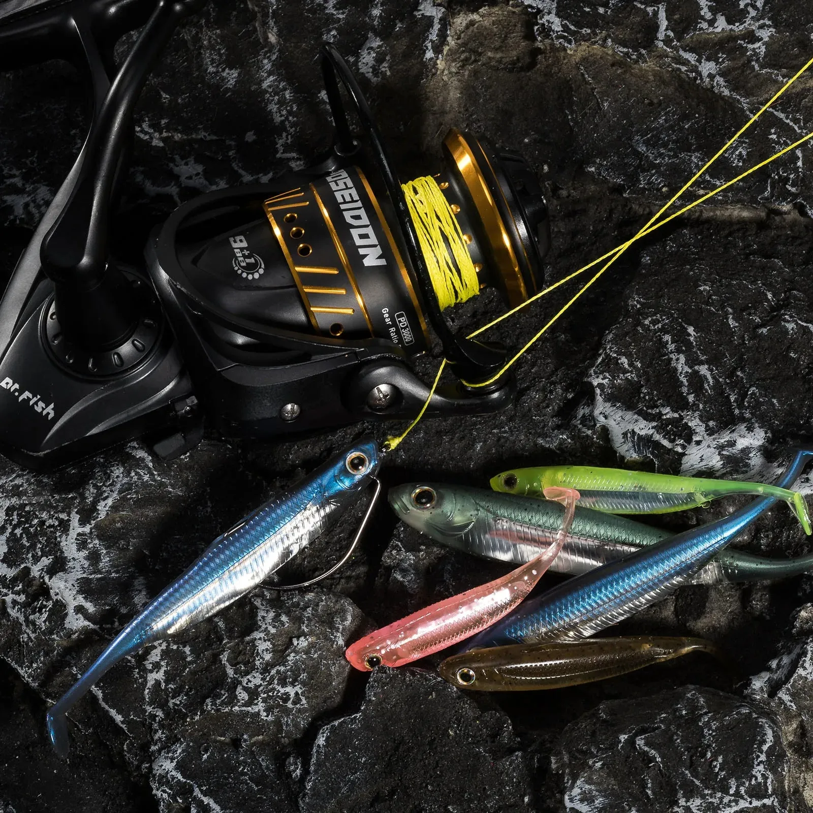 5/6pcs Fishing Soft Plastic Lures Silicone Bait Paddle Tail Shad Swimbaits