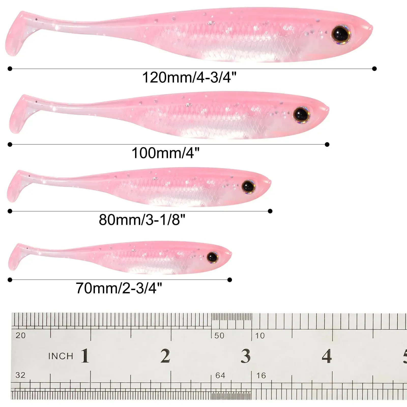 5/6pcs Fishing Soft Plastic Lures Silicone Bait Paddle Tail Shad Swimbaits