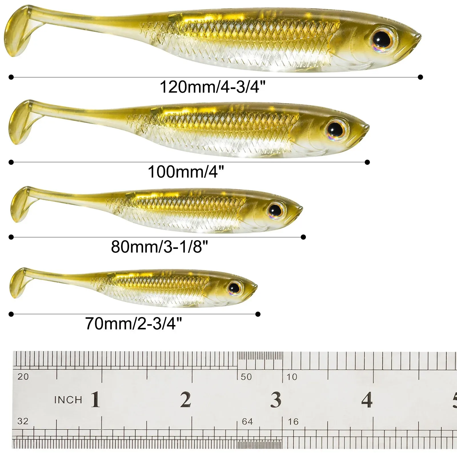5/6pcs Fishing Soft Plastic Lures Silicone Bait Paddle Tail Shad Swimbaits