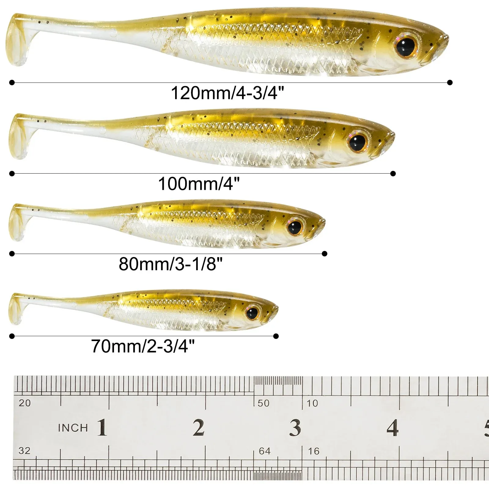 5/6pcs Fishing Soft Plastic Lures Silicone Bait Paddle Tail Shad Swimbaits