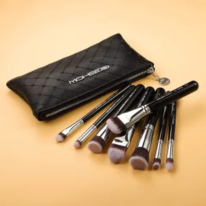 8 PCS SCULPT AND BLEND BRUSH KIT - BRIGHT SILVER