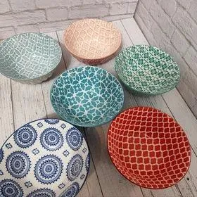 Abstract Porcelain Bowls (6 inches)