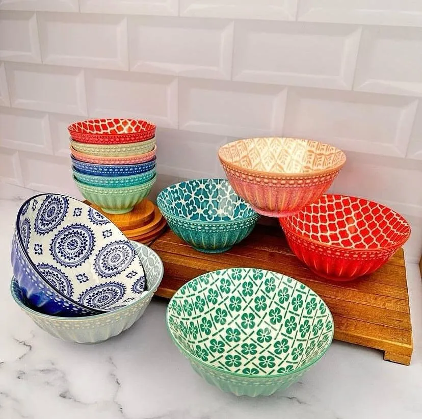 Abstract Porcelain Bowls (6 inches)