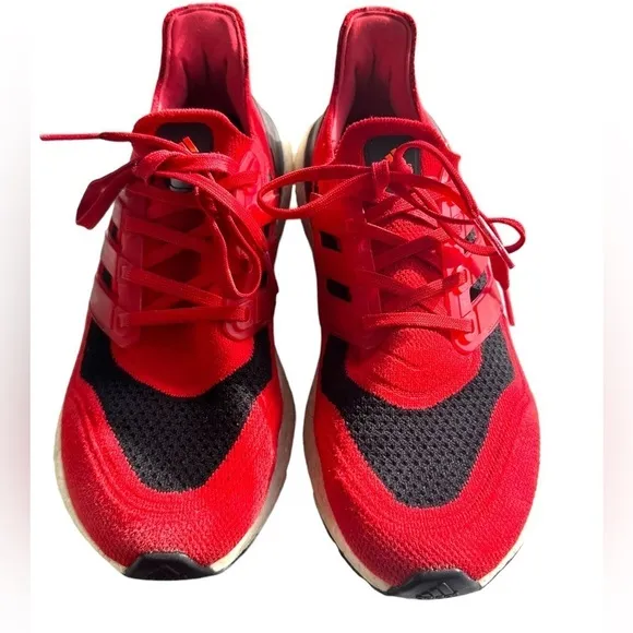 Adidas Ultraboost 21 Mens Size 8 Red Athletic Running Shoes Sneakers FY0387​​​​​