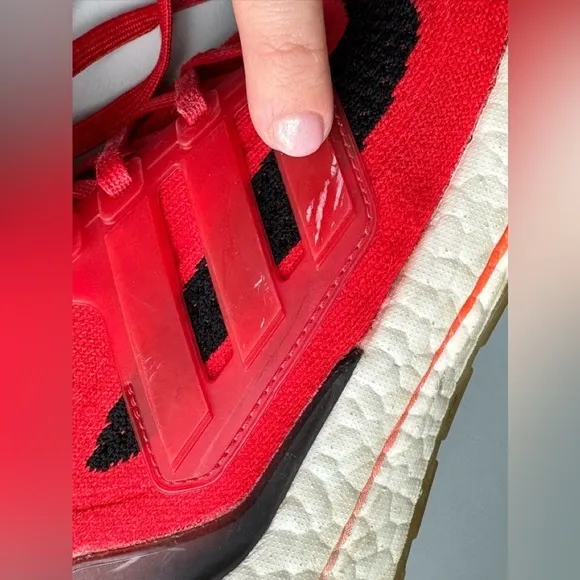 Adidas Ultraboost 21 Mens Size 8 Red Athletic Running Shoes Sneakers FY0387​​​​​
