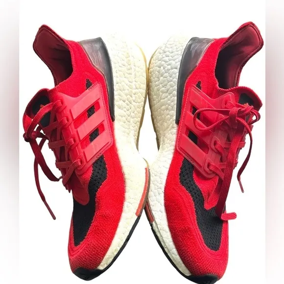 Adidas Ultraboost 21 Mens Size 8 Red Athletic Running Shoes Sneakers FY0387​​​​​