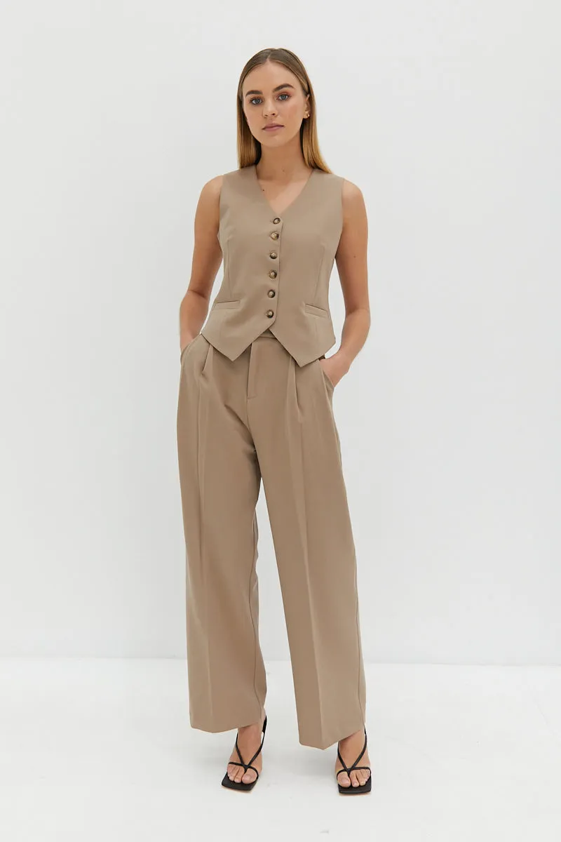 Alfie Trouser Pants - Tan