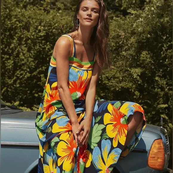 Anthropologie | Maeve Nicoletta Floral Maxi Dress Size Small