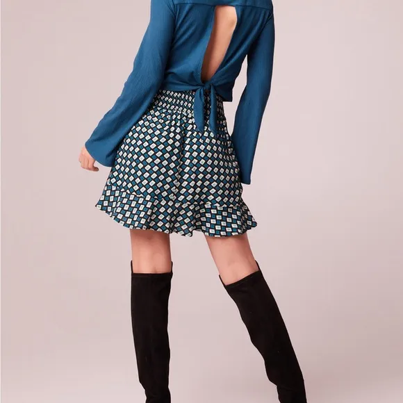 Band of the free COLETTE TEAL DIAMOND MINI SKIRT