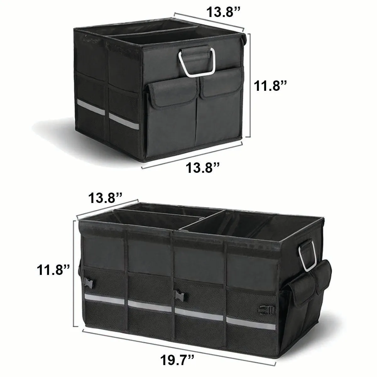 Big Trunk Organizer, Cargo Organizer SUV Trunk Storage Waterproof Collapsible Durable Multi Compartments WQ12994