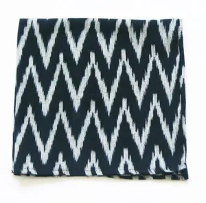 Black Grey Zig Zag Cotton Woven Ikat Napkin Set of 4