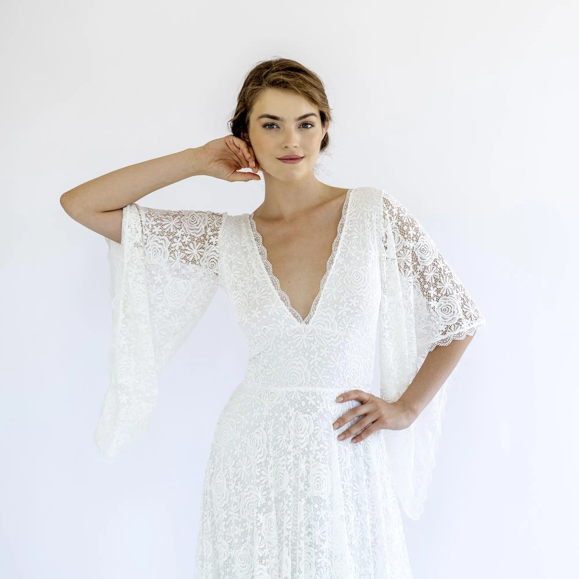 Boho Chic Dress with Train #1491