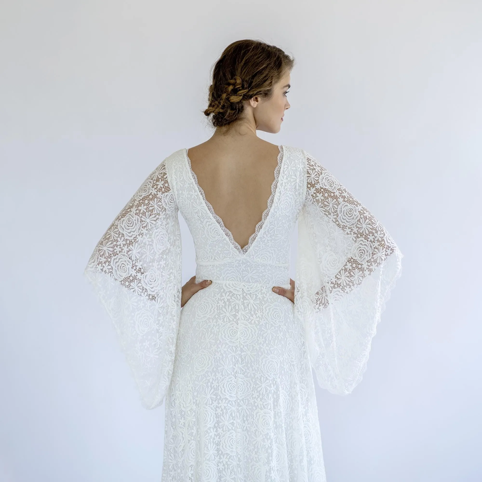 Boho Chic Dress with Train #1491