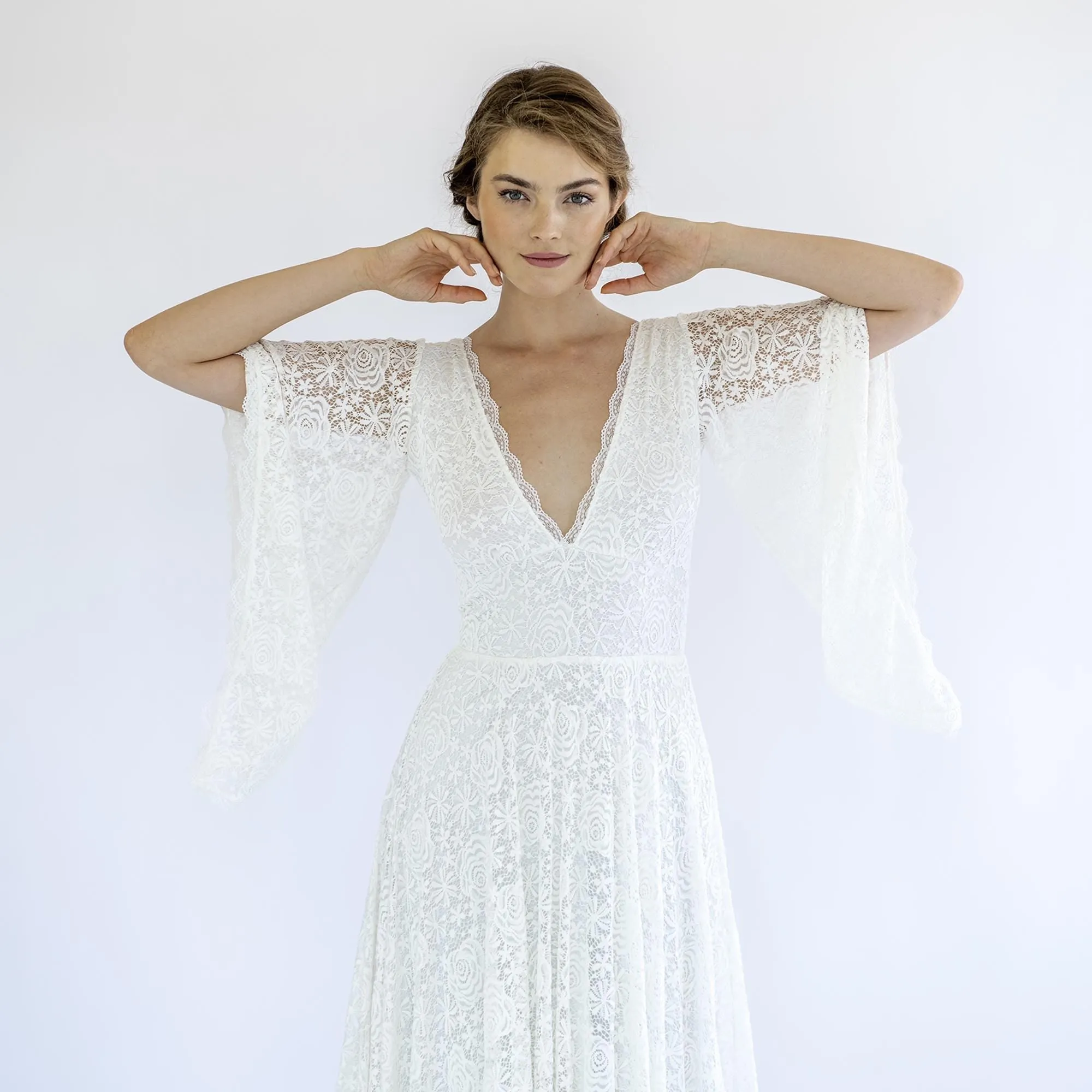 Boho Chic Dress with Train #1491