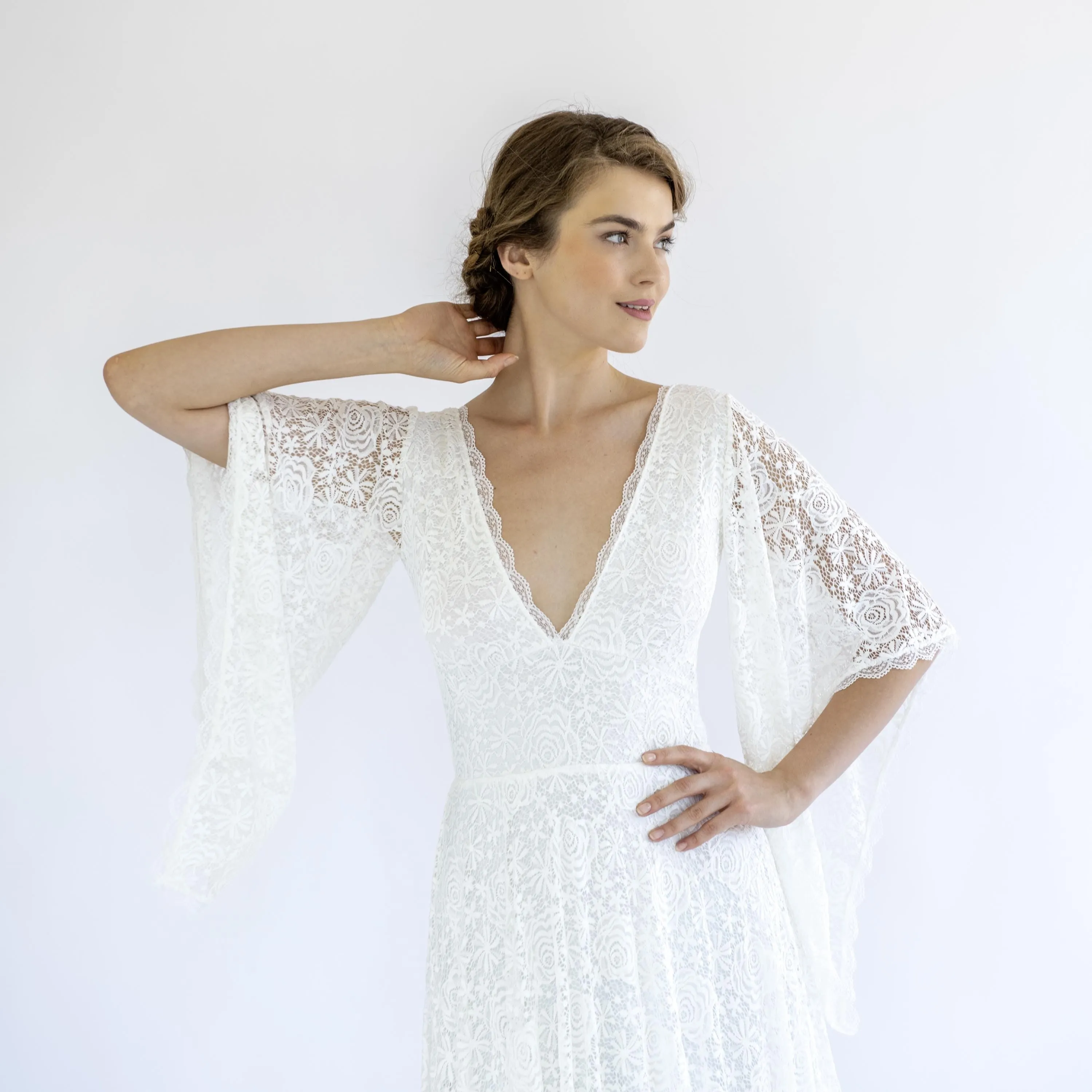 Boho Chic Dress with Train #1491