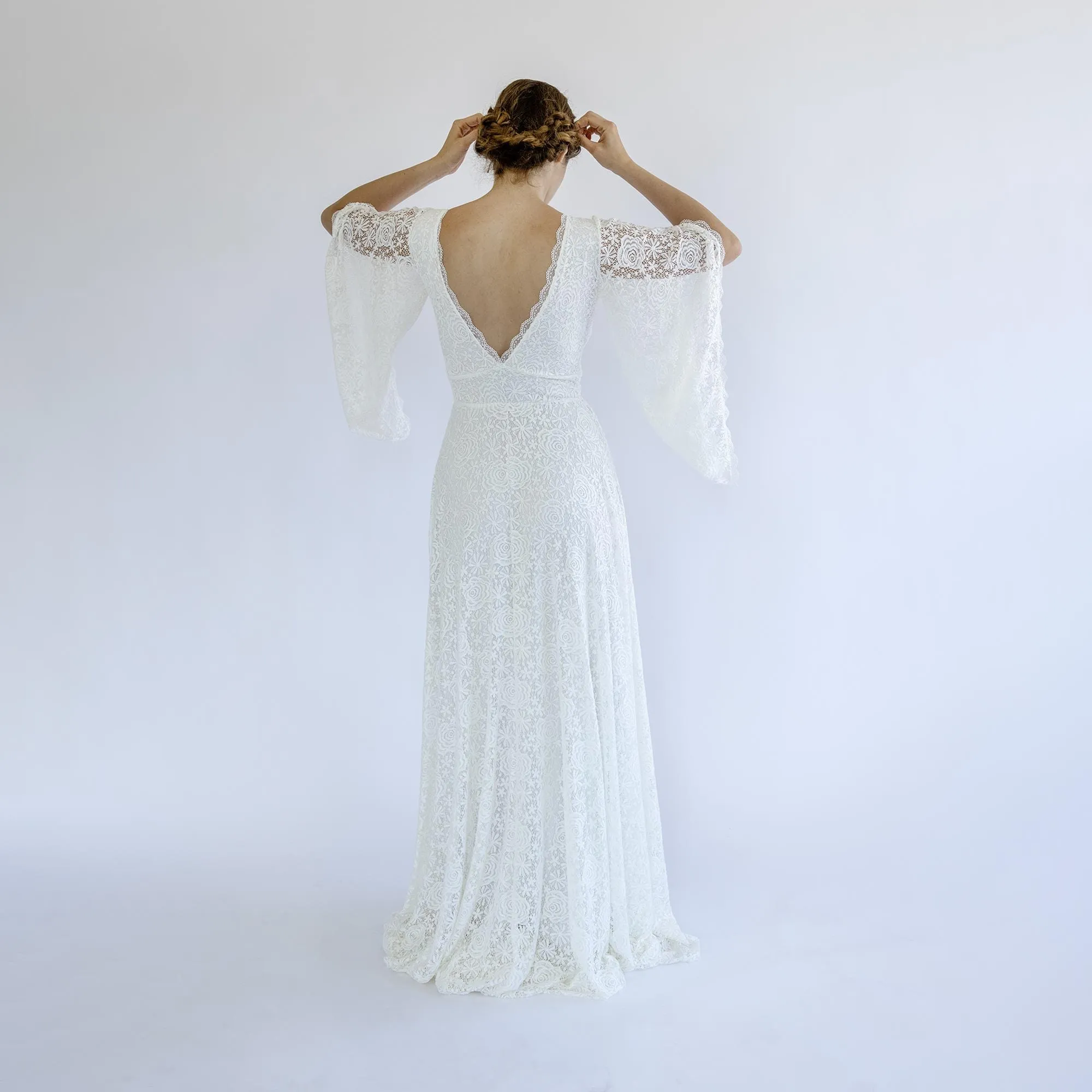 Boho Chic Dress with Train #1491