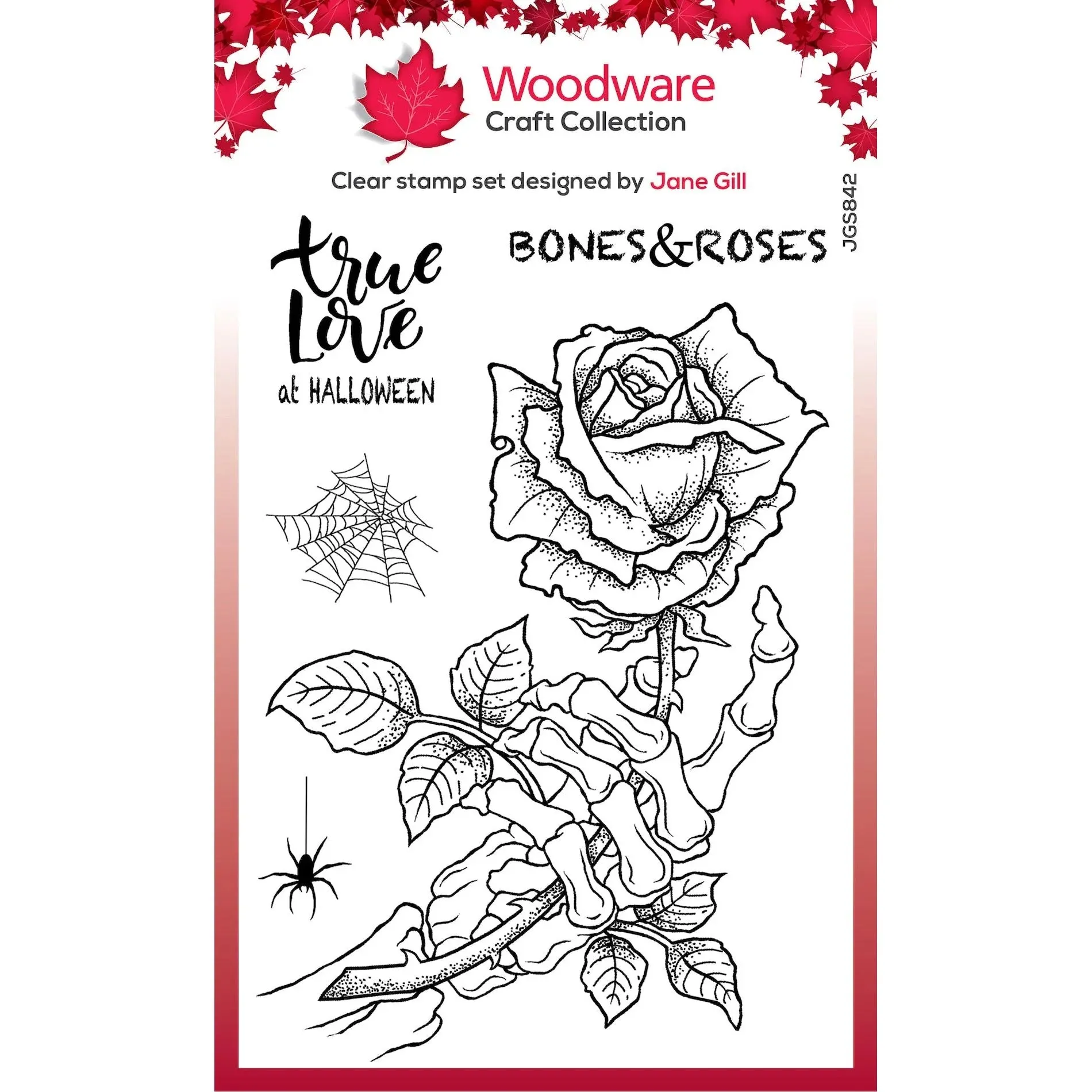 Bones & Rose Clear Stamp JGS841 Woodware