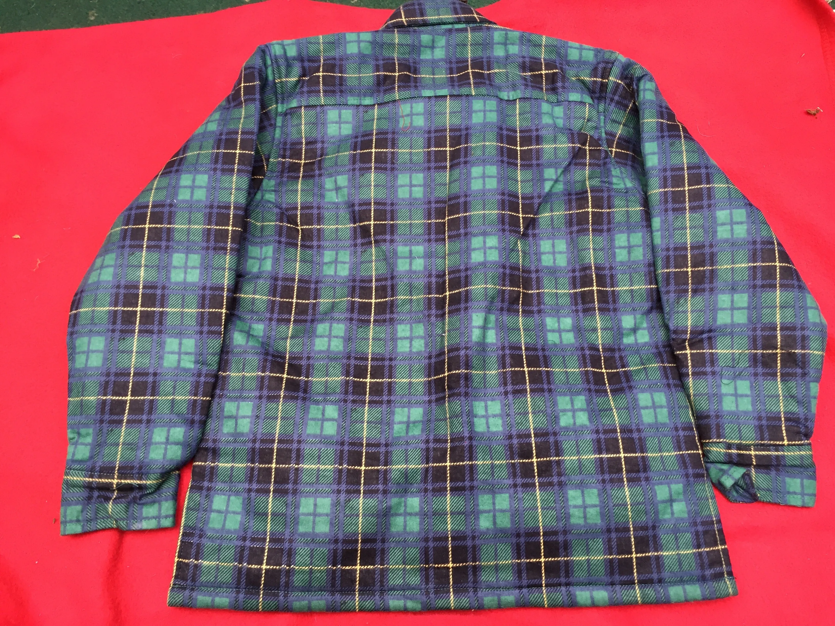 Boys green checked thick quilted shirt long sleeve FREE POSTAGE 🟢