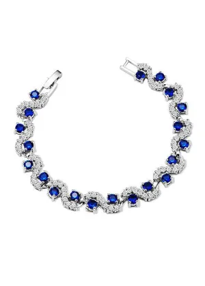 Bracelet Micro Pave Zirconia Wave with Mazarine