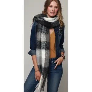 Brushed Large Scarf in Charcoal