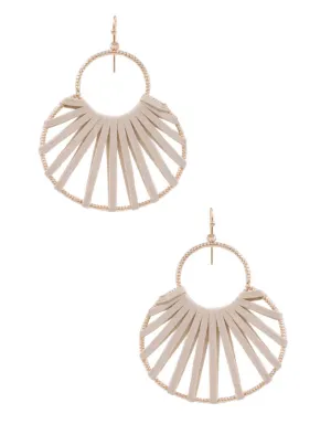 ‘Cali’ Gold & Suede Dangles Ivory
