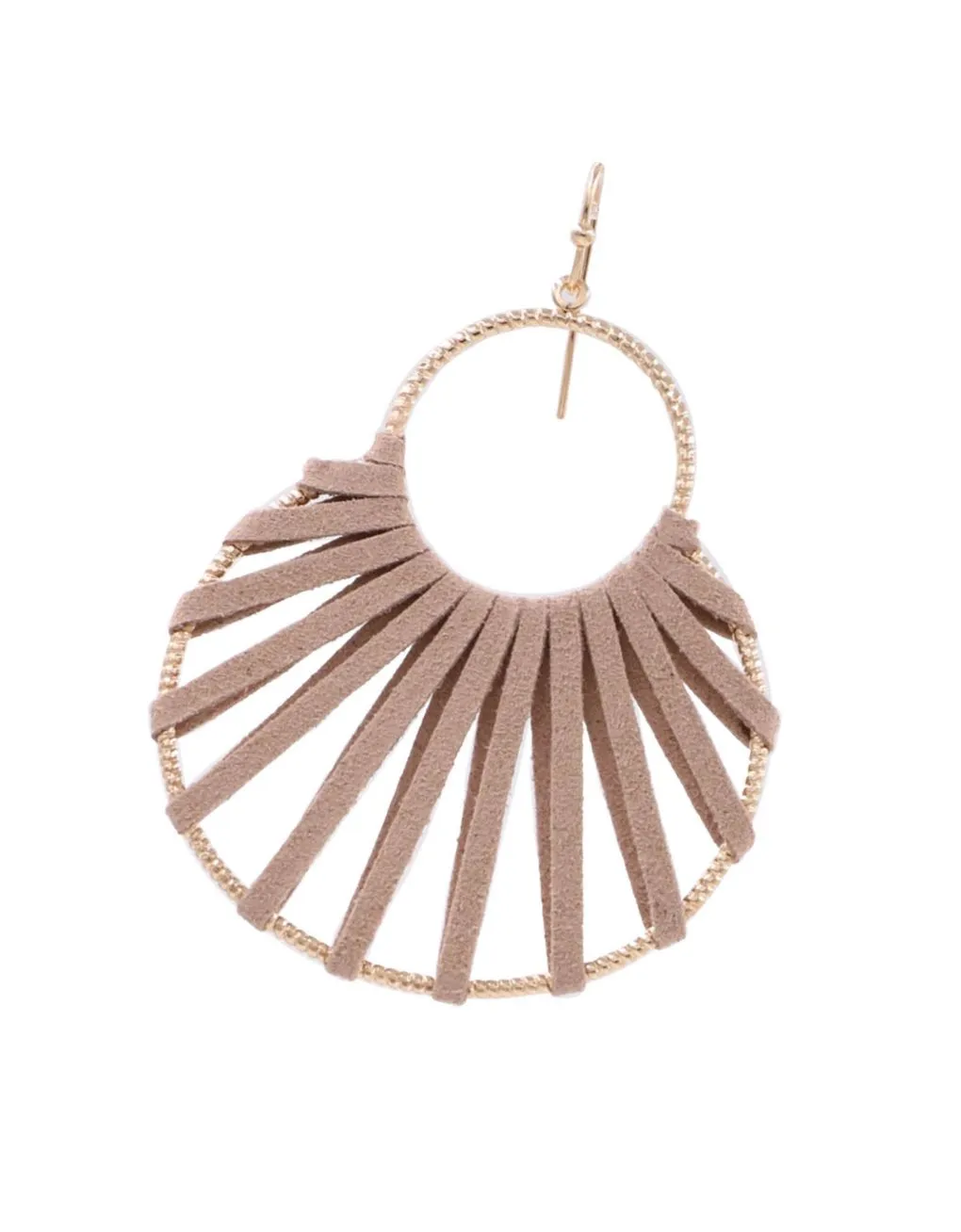 ‘Cali’ Gold & Suede Dangles Ivory
