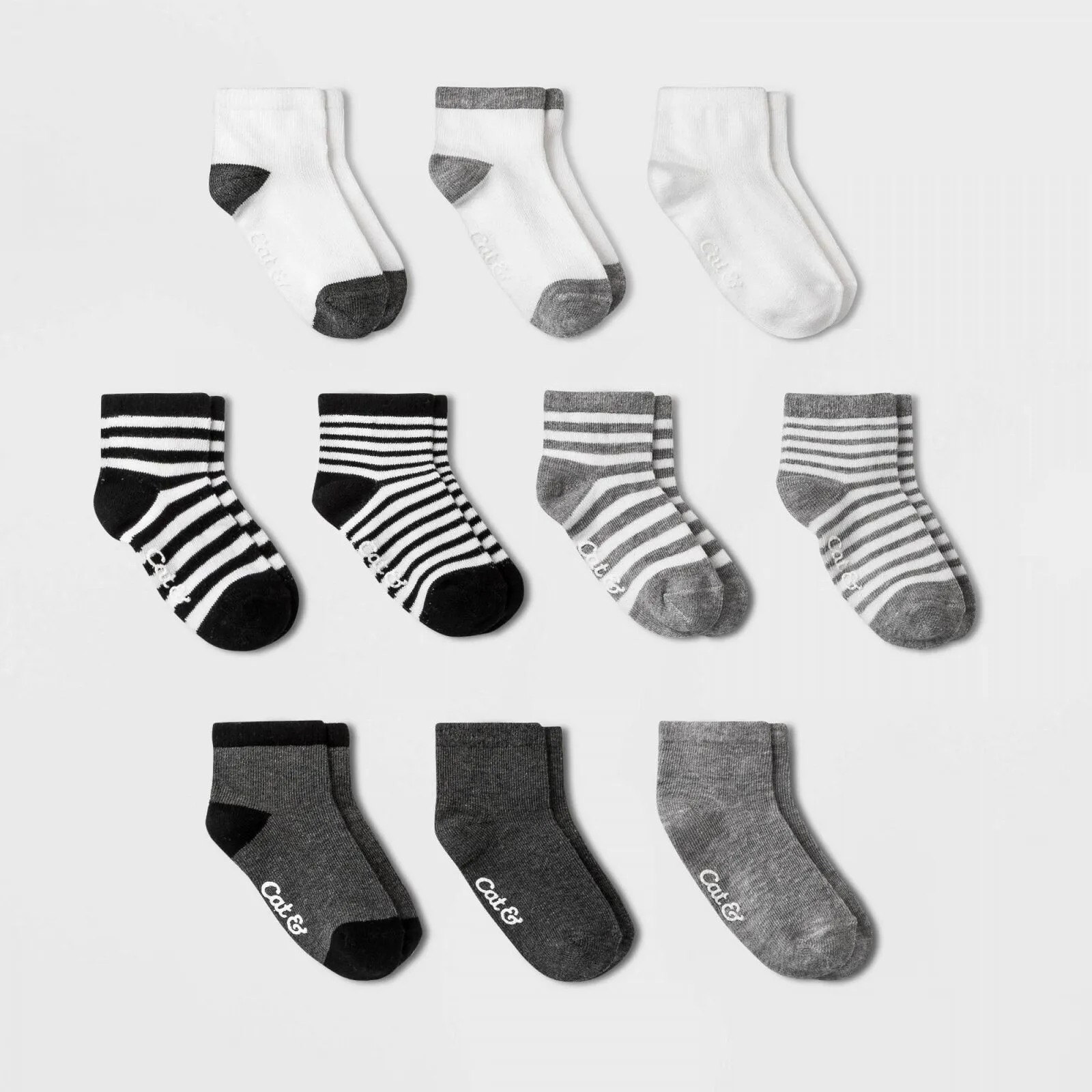 Cat & Jack Toddler Boys' 10pk Ankle Socks