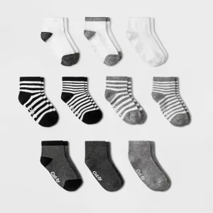 Cat & Jack Toddler Boys' 10pk Ankle Socks
