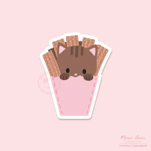 Churro Tabby Cat Vinyl Sticker