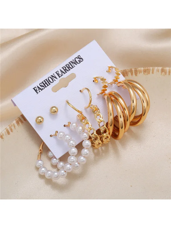 Combo of 12 Pair Studs and Hoop Earrings
