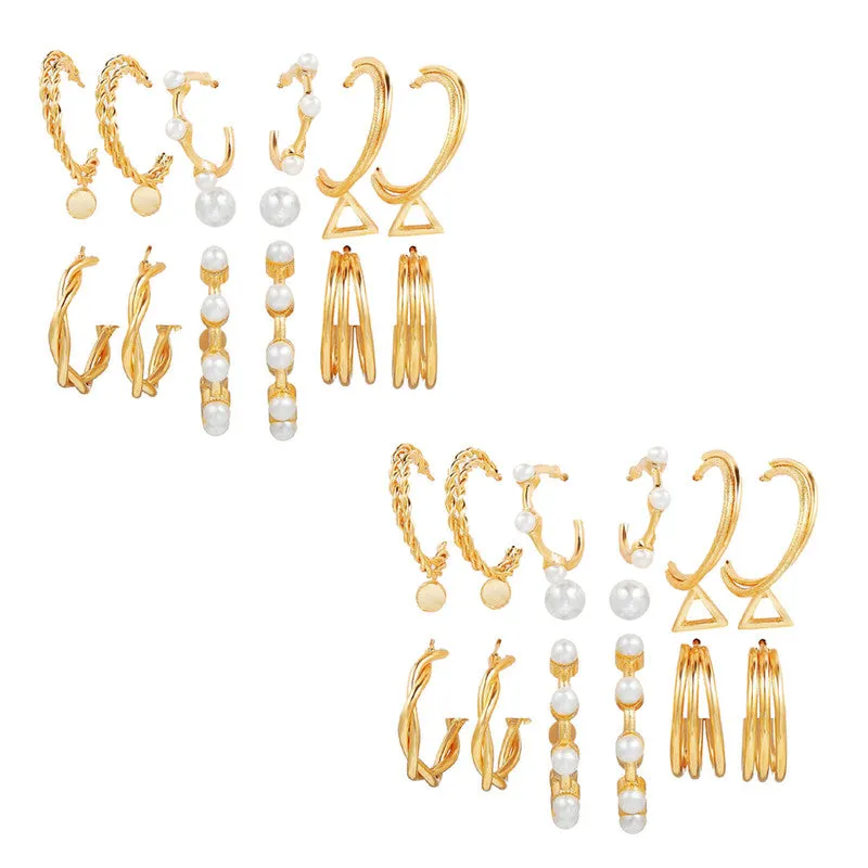 Combo of 18 Pair Hoop and Studs Earrings
