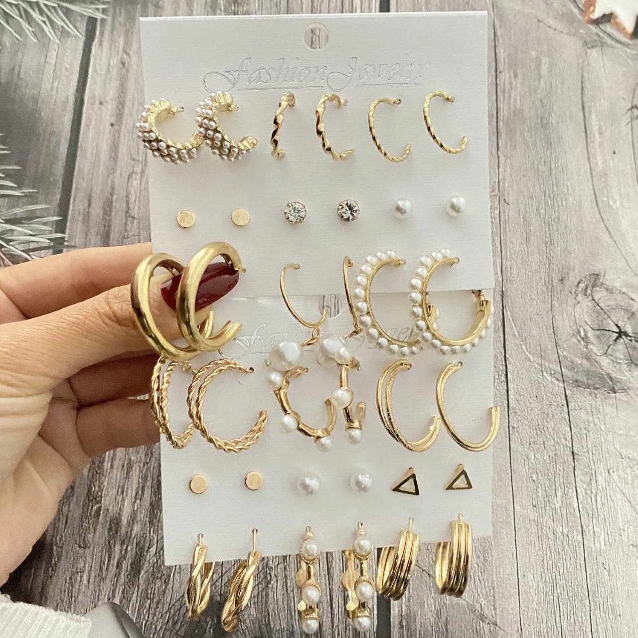 Combo of 18 Pair Hoop and Studs Earrings