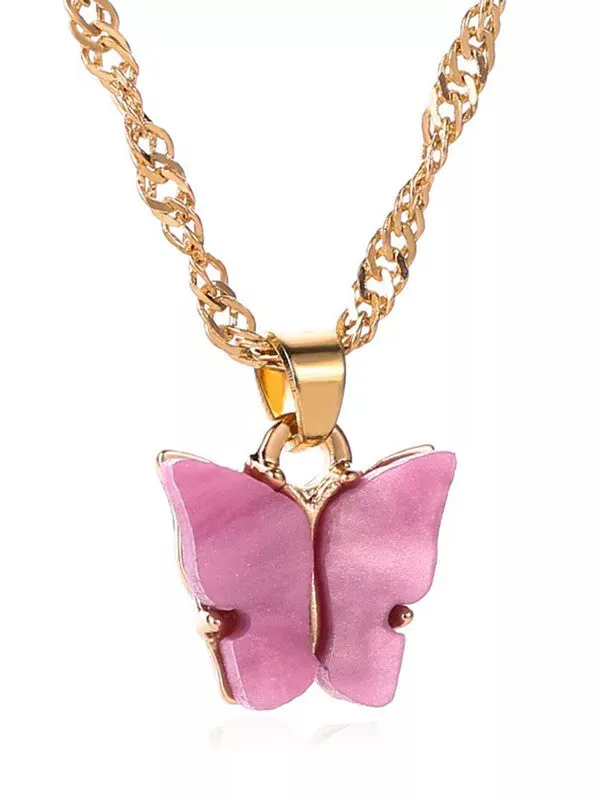 Combo of 2 Gold Plated Rosepink Mariposa Pendant