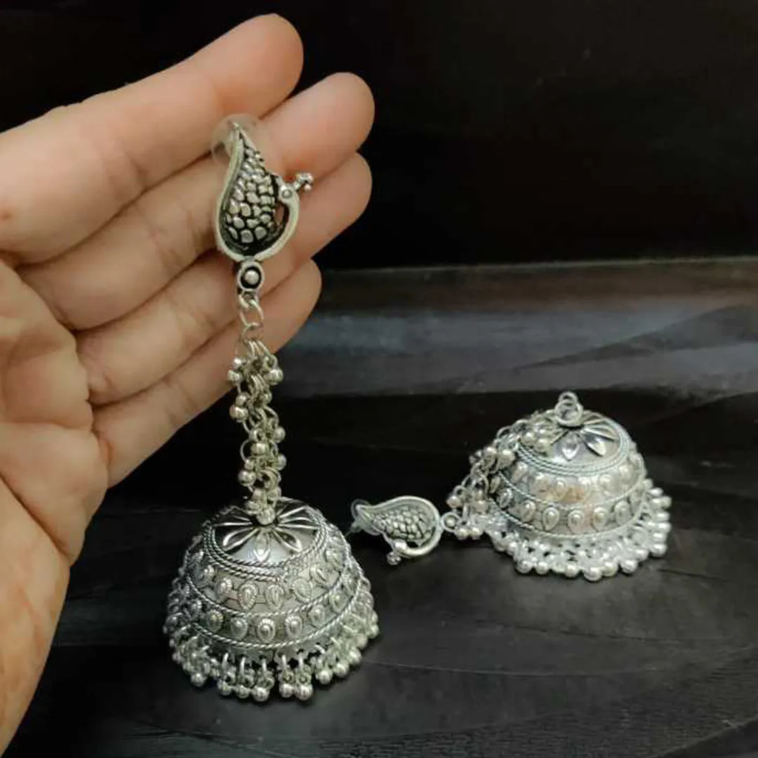 Combo of 2 Peacock and Pearls Chain Jhumki
